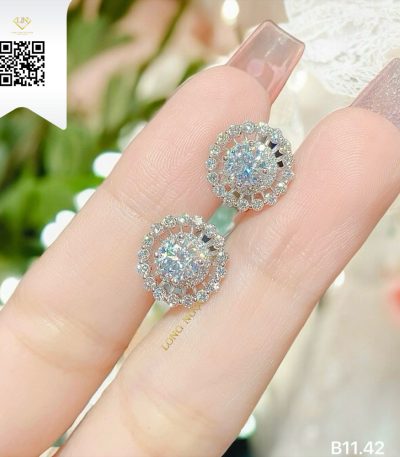 Bông Tai Kim Cương B1142 Kim Cương Giá Tốt