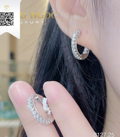 Bông Tai Kim Cương B12725 Kim Cương Giá Tốt