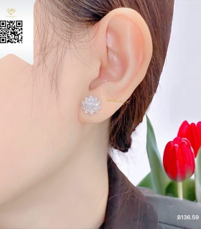 Bông Tai Kim Cương B13659 Kim Cương Giá Tốt