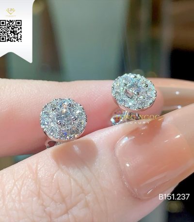 Bông Tai Kim Cương B151237 Kim Cương Giá Tốt