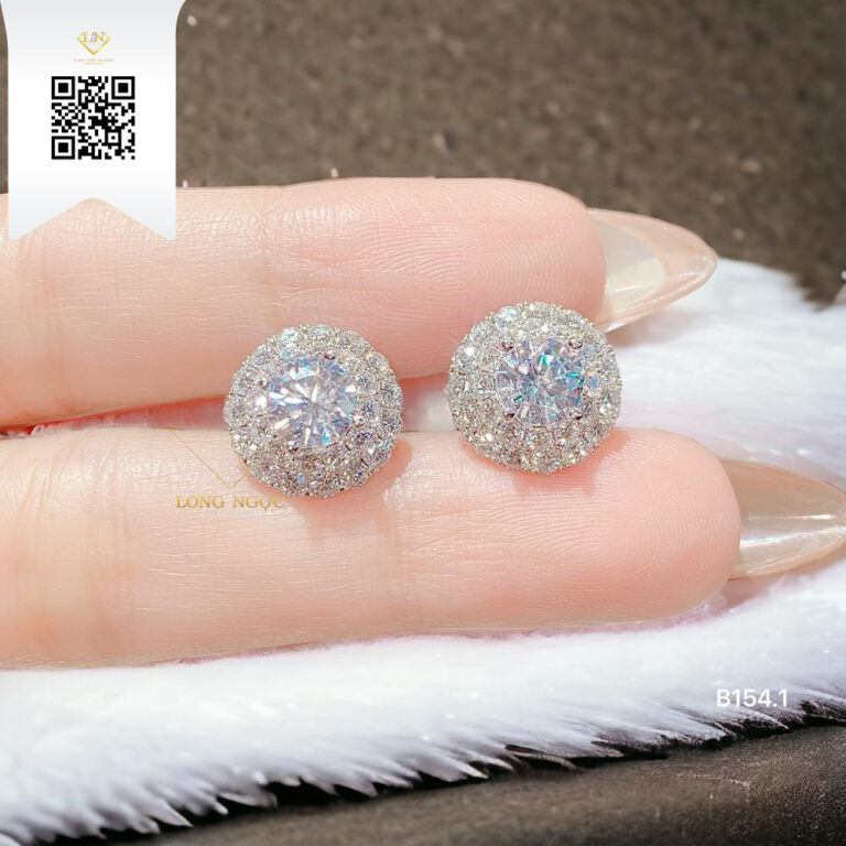 Bông Tai Kim Cương B1541 Kim Cương Giá Tốt