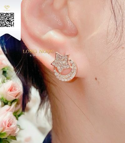 Bông Tai Kim Cương B16323 Kim Cương Giá Tốt