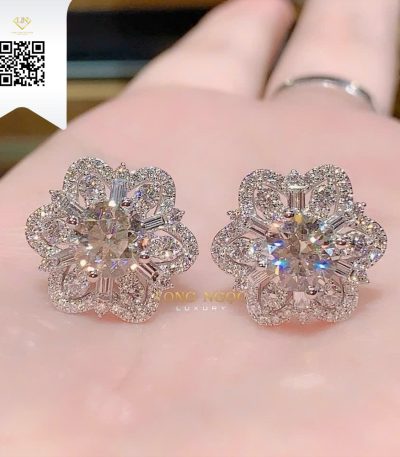 Bông Tai Kim Cương B16830 Kim Cương Giá Tốt