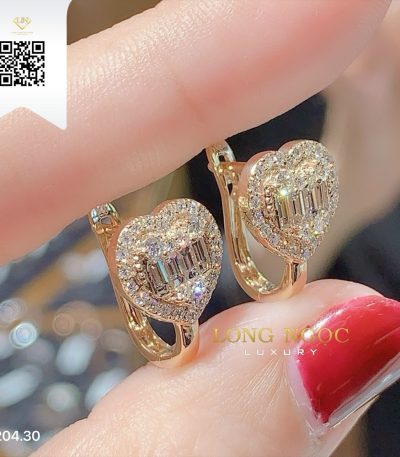 Bông Tai Kim Cương B20430 Kim Cương Giá Tốt