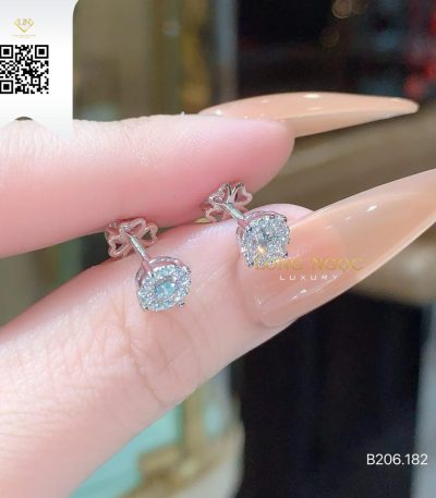 Bông Tai Kim Cương B206182 Kim Cương Giá Tốt