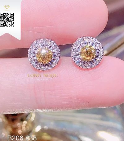 Bông Tai Kim Cương B206238 Kim Cương Giá Tốt