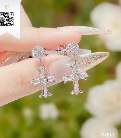 Bông Tai Kim Cương B2182 Kim Cương Giá Tốt