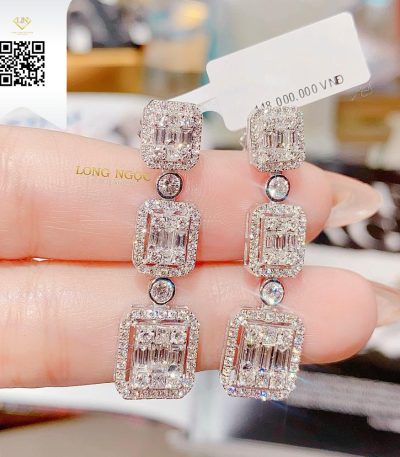Bông Tai Kim Cương B228 Kim Cương Giá Tốt