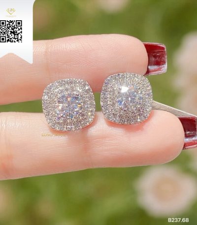 Bông Tai Kim Cương B23768 Kim Cương Giá Tốt