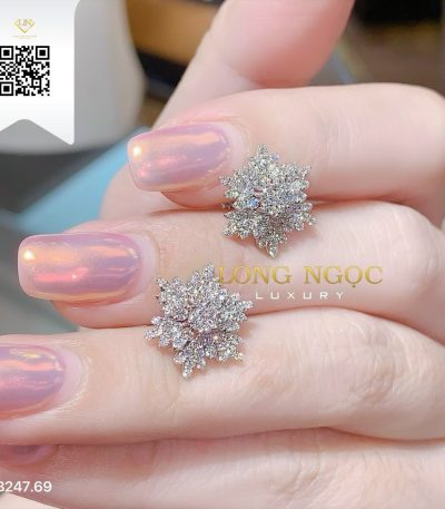 Bông Tai Kim Cương B24769 Kim Cương Giá Tốt