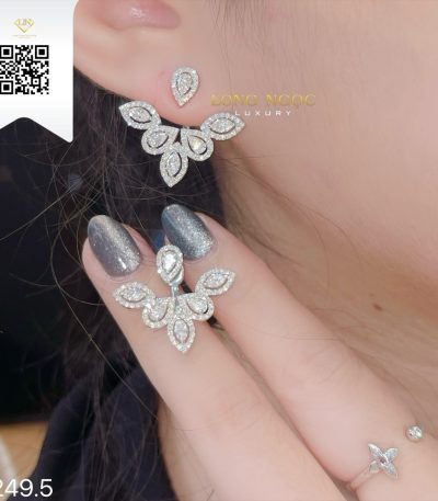 Bông Tai Kim Cương B2495 Kim Cương Giá Tốt