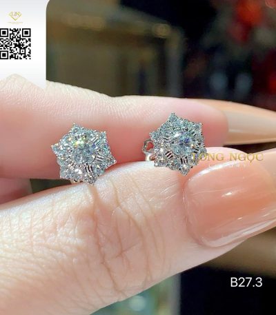 Bông Tai Kim Cương B273 Kim Cương Giá Tốt
