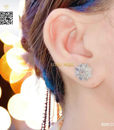 Bông Tai Kim Cương B28123 Kim Cương Giá Tốt