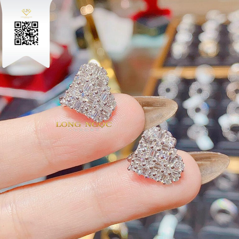 Bông Tai Kim Cương B29518 Kim Cương Giá Tốt