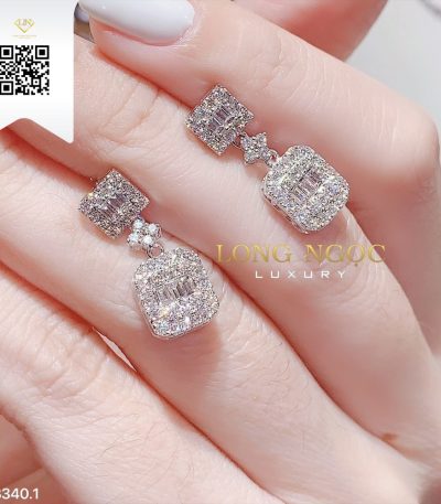 Bông Tai Kim Cương B3401 Kim Cương Giá Tốt