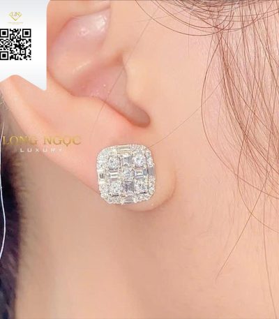 Bông Tai Kim Cương B4363 Kim Cương Giá Tốt