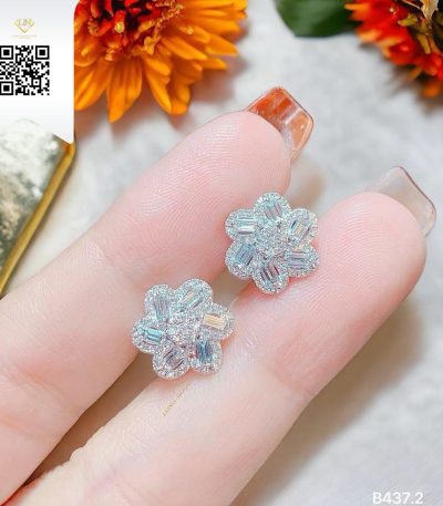 Bông Tai Kim Cương B4372 Kim Cương Giá Tốt