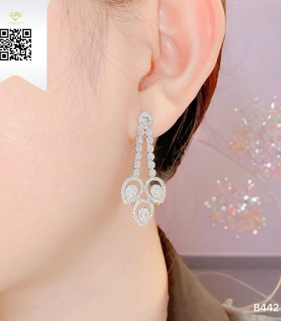 Bông Tai Kim Cương B442 Kim Cương Giá Tốt