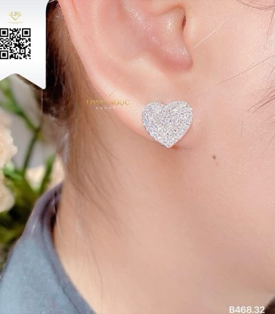 Bông Tai Kim Cương B46832 Kim Cương Giá Tốt