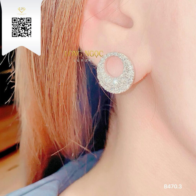Bông Tai Kim Cương B4703 Kim Cương Giá Tốt