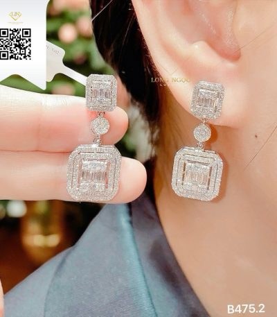 Bông Tai Kim Cương B4752 Kim Cương Giá Tốt