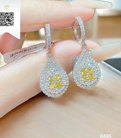 Bông Tai Kim Cương B495 Kim Cương Giá Tốt