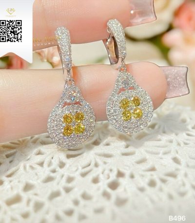 Bông Tai Kim Cương B496 Kim Cương Giá Tốt