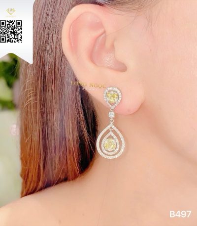 Bông Tai Kim Cương B497 Kim Cương Giá Tốt