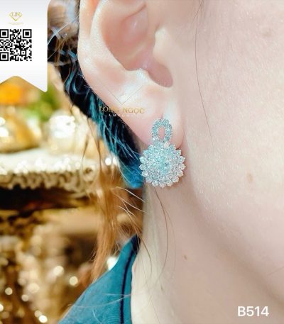 Bông Tai Kim Cương B514 Kim Cương Giá Tốt