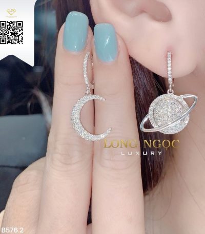 Bông Tai Kim Cương B5762 Kim Cương Giá Tốt