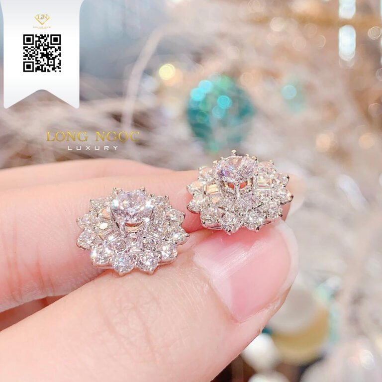 Bông Tai Kim Cương B5922 Kim Cương Giá Tốt
