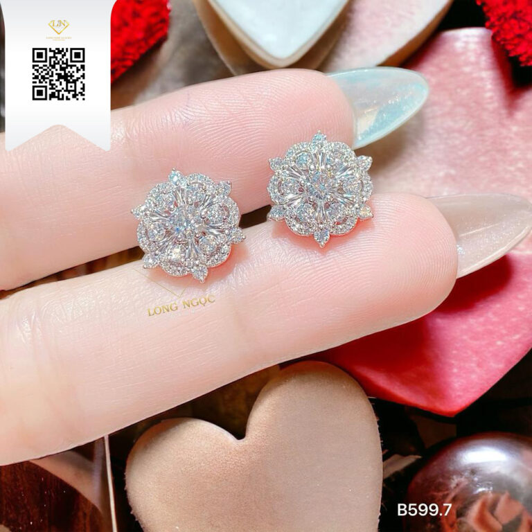 Bông Tai Kim Cương B5997 Kim Cương Giá Tốt