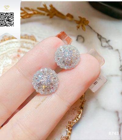Bông Tai Kim Cương B743 Kim Cương Giá Tốt