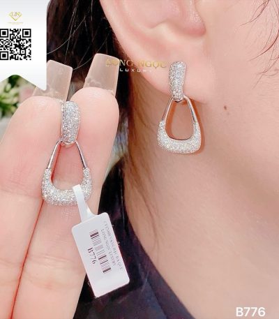 Bông Tai Kim Cương B776 Kim Cương Giá Tốt
