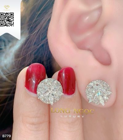 Bông Tai Kim Cương B779 Kim Cương Giá Tốt