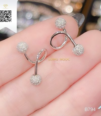 Bông Tai Kim Cương B794 Kim Cương Giá Tốt