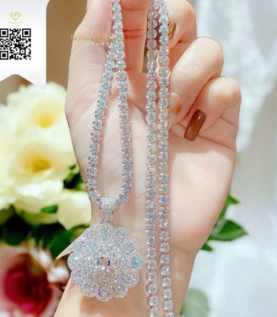 Dây Chuyền Kim Cương O10231 Kim Cương Giá Tốt