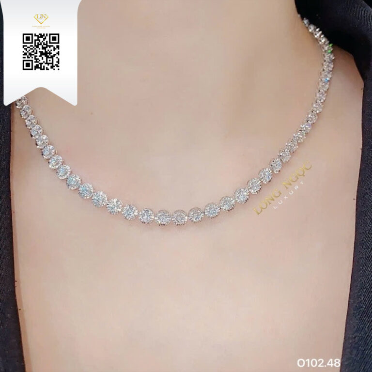 Dây Chuyền Kim Cương O10248 Kim Cương Giá Tốt