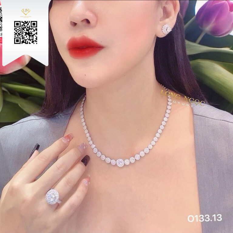 Dây Chuyền Kim Cương O13313 Kim Cương Giá Tốt