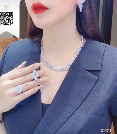 Dây Chuyền Kim Cương O14711 Kim Cương Giá Tốt