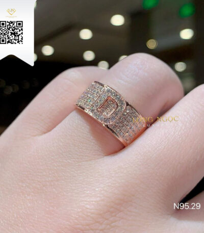 Nhẫn Chữ D Kim Cương N9529 Kim Cương Giá Tốt