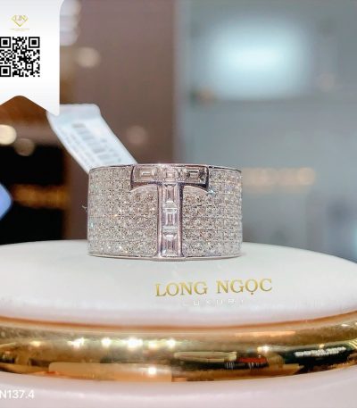 Nhẫn Chữ Kim Cương N1374 Kim Cương Giá Tốt