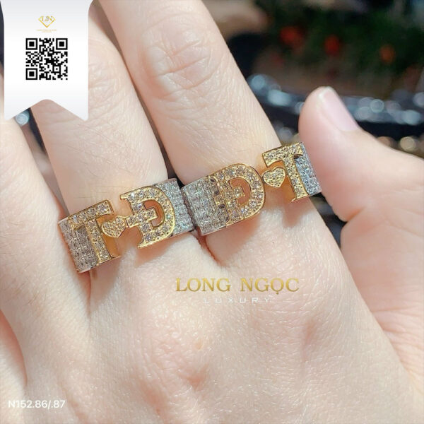 Nhẫn Chữ Kim Cương N15286 Dương Trần Daimond