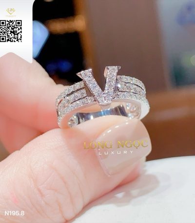 Nhẫn Chữ Kim Cương N1958 Kim Cương Giá Tốt