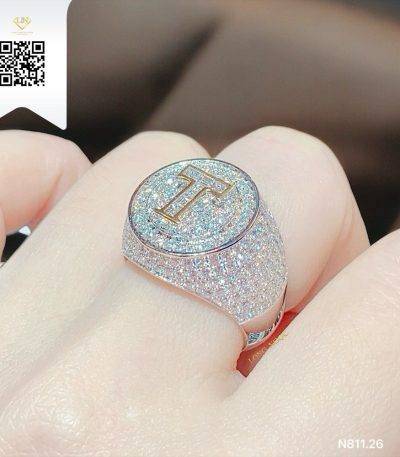 Nhẫn Chữ Kim Cương N81126 Kim Cương Giá Tốt