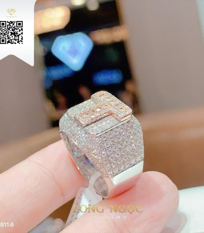 Nhẫn Chữ Kim Cương N8116 Kim Cương Giá Tốt
