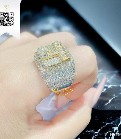Nhẫn Chữ Kim Cương N8119 Kim Cương Giá Tốt