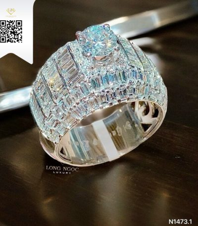 Nhẫn Nam Kim Cương N14731 Kim Cương Giá Tốt