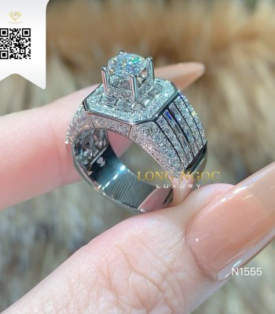 Nhẫn Nam Kim Cương N1555 Kim Cương Giá Tốt