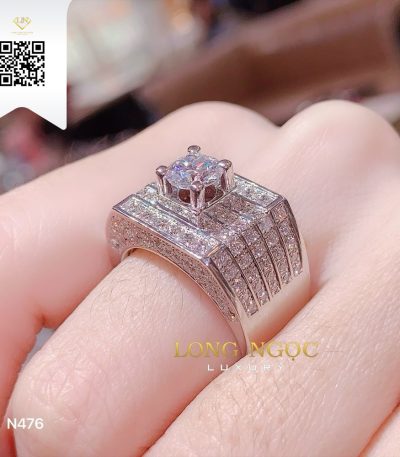Nhẫn Nam Kim Cương N476 Kim Cương Giá Tốt